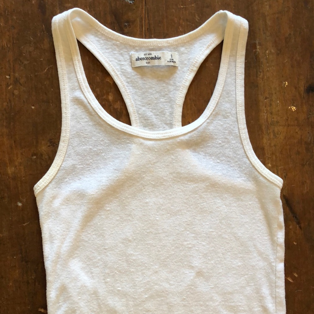 Abercrombie Kids White Racerback Tank Top